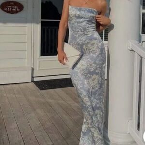 Reformation Frankie Silk Dress in Porcelain